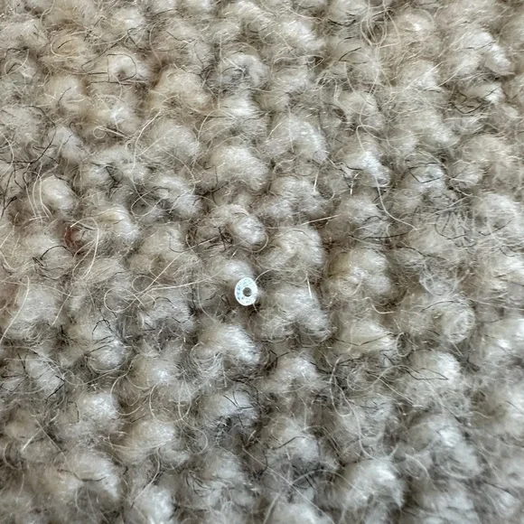 NWOT POL Heather cream raw seam roll neck sequin sweater - size S (fits up to L) - Picture 4 of 8